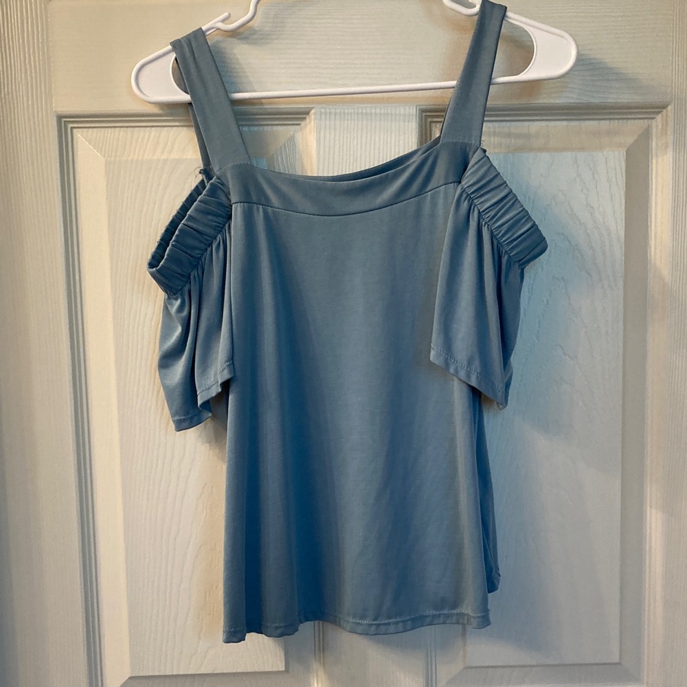 Alya Light Blue Off-Shoulder Top